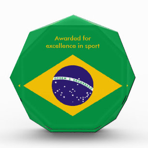 Flag of Brazil Bandeira do Brasil Acrylic Award