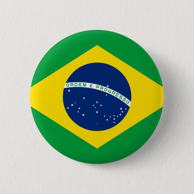 Flag of Brazil - Bandeira do Brasil Button (Front)