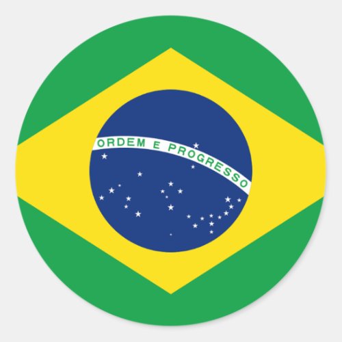 Flag of Brazil _ Bandeira do Brasil Classic Round Sticker