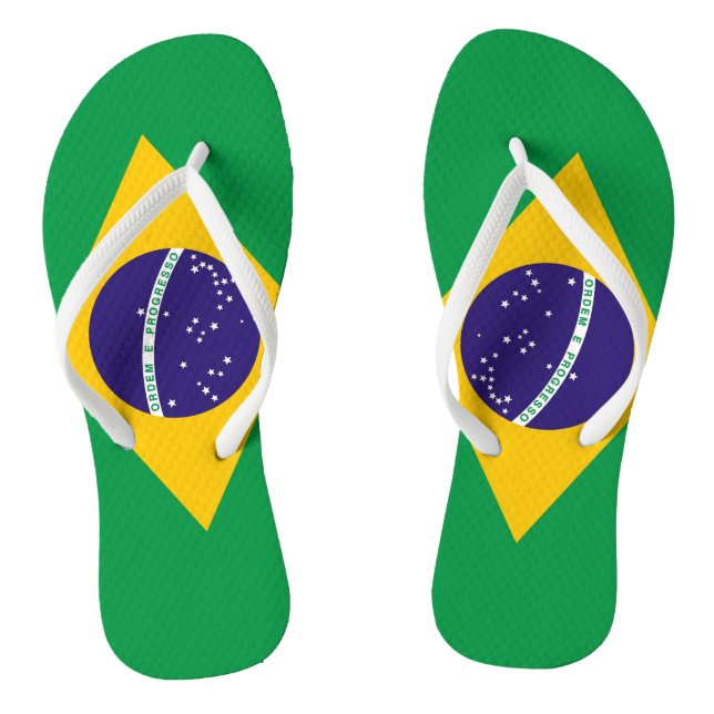 Flag of Brazil Bandeira do Brasil Flip Flops (Footbed)