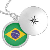 Gold Plated Brazil Map Necklace Pendant & Chain Bresil Brasil Rio