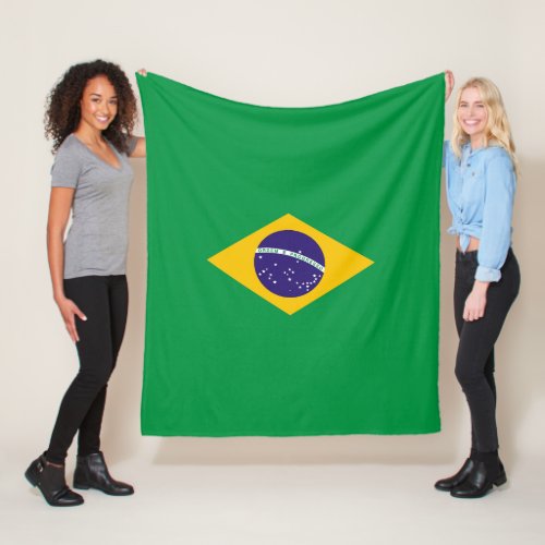 Flag of Brazil Bandeira do Brasil medium Fleece Blanket