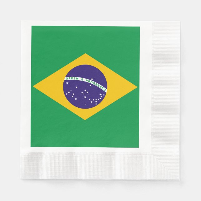 Flag of Brazil Bandeira do Brasil Paper Napkins (Front)