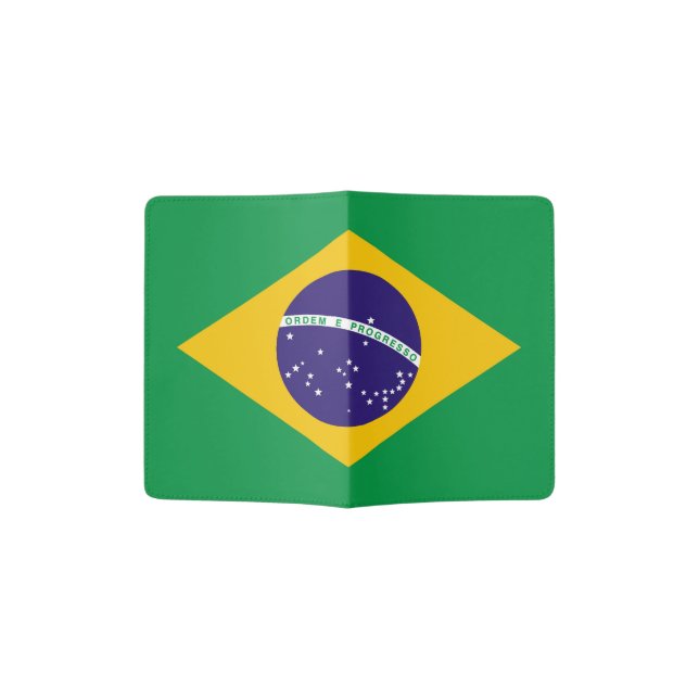 Flag of Brazil Bandeira do Brasil Passport Holder (Opened)