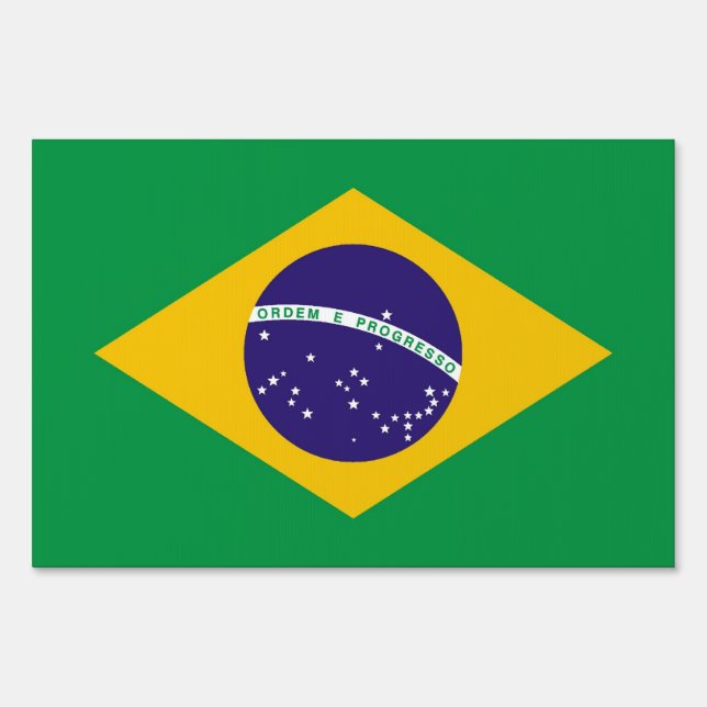Flag of Brazil Bandeira do Brasil Sign (Back)