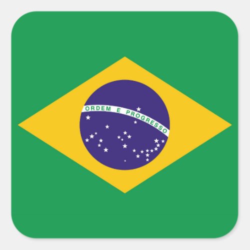 Flag of Brazil Bandeira do Brasil Square Sticker