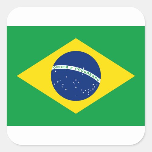 Flag of Brazil _ Bandeira do Brasil Square Sticker