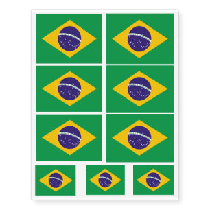 Flag of Brazil Bandeira do Brasil Temporary Tattoos