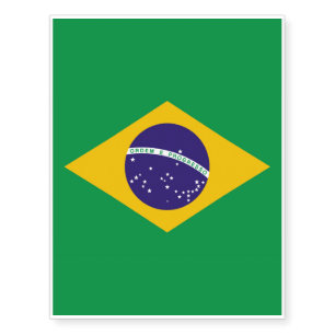 Flag of Brazil Bandeira do Brasil Temporary Tattoos