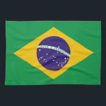 Flag of Brazil Bandeira do Brasil Towel<br><div class="desc">The flag of Brazil Bandeira do Brasil is a blue disc depicting a starry sky which includes the Southern Cross spanned by a curved band inscribed with the national motto Ordem e Progresso meaning Order and Progress,  within a gold rhombus,  on a green field. #flag #brazil #brazilian #banderadebrasil #patriotic</div>