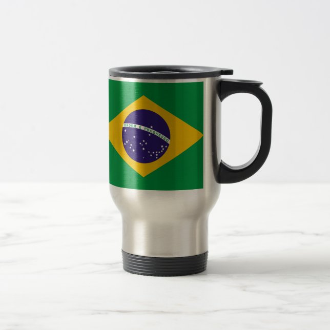 Flag of Brazil Bandeira do Brasil Travel Mug (Right)