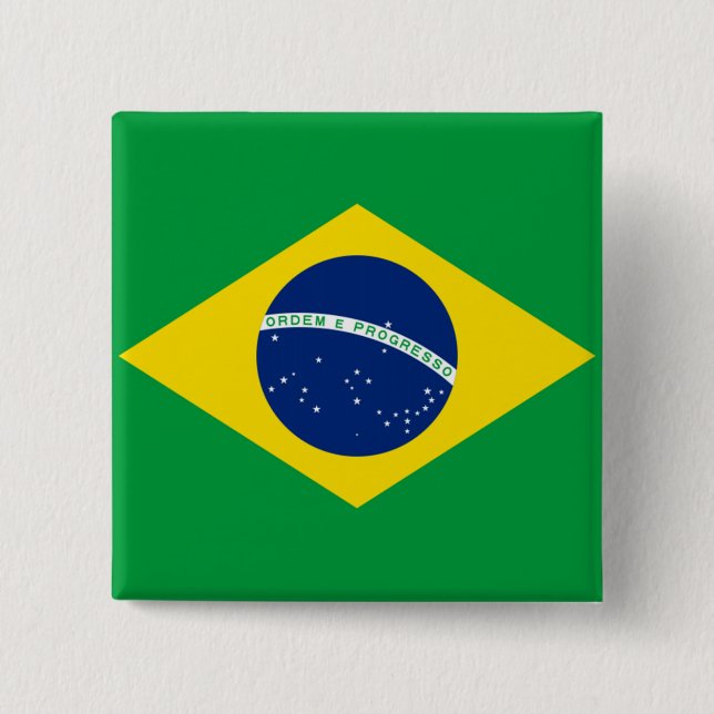Flag of Brazil, Brazilian Pinback Button (Front)