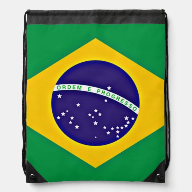 Flag of Brazil Drawstring Bag (Front)