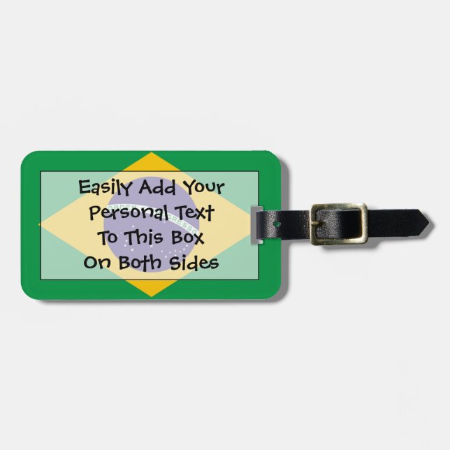 Flag of Brazil Easy ID Personal Luggage Tag (Front Horizontal)