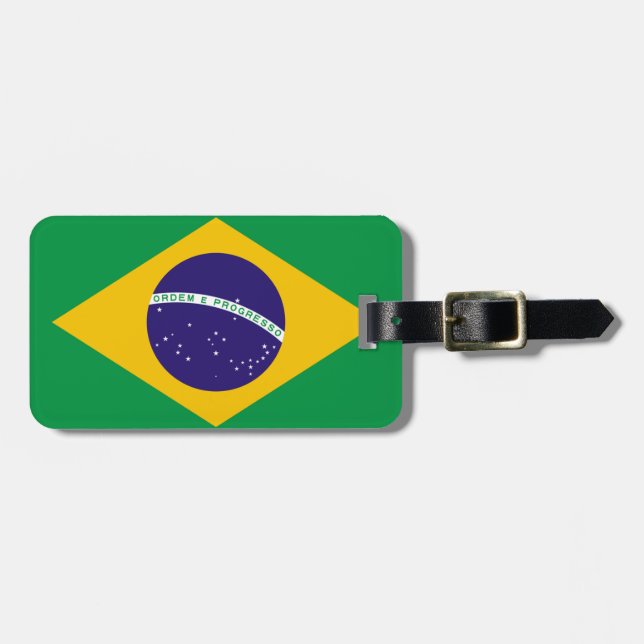 Flag of Brazil Easy ID Personal Luggage Tag (Front Horizontal)