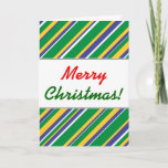[ Thumbnail: Flag of Brazil Inspired Colored Stripes Pattern Card ]