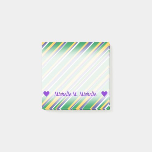 Flag of Brazil Inspired Colored Stripes Pattern Post_it Notes