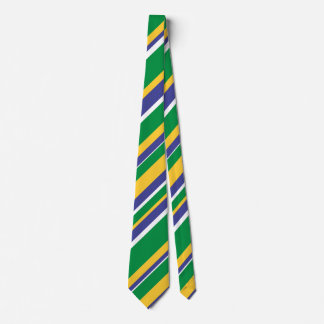 Flag of Brazil Inspired Colored Stripes Pattern Tie