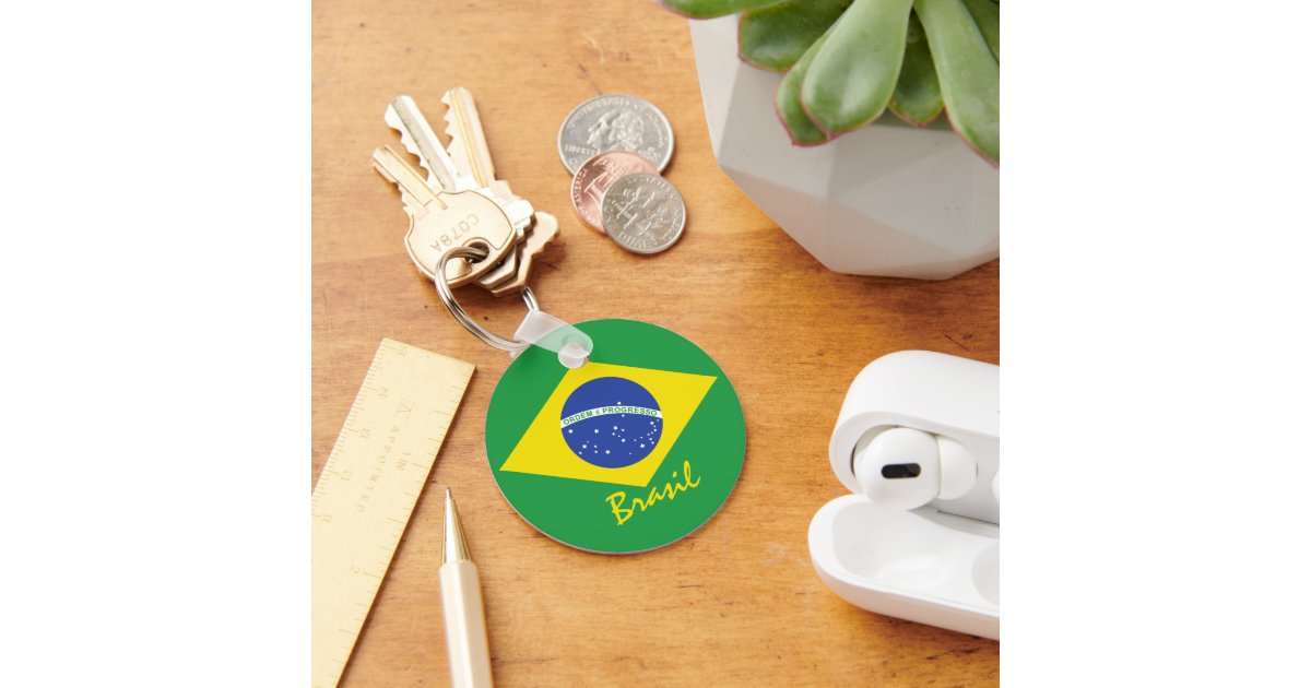 Flag of Brazil Keychain | Zazzle
