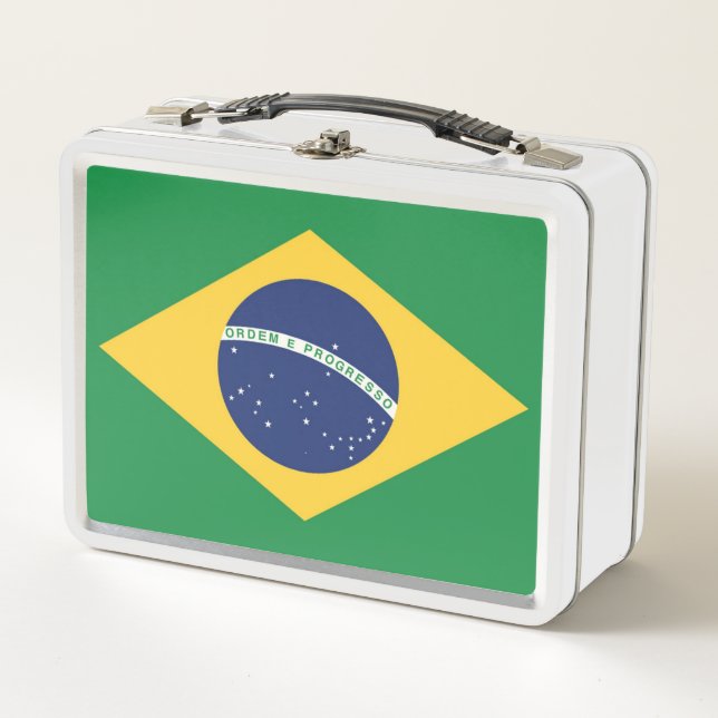 Flag of Brazil Metal Lunch Box (Front)