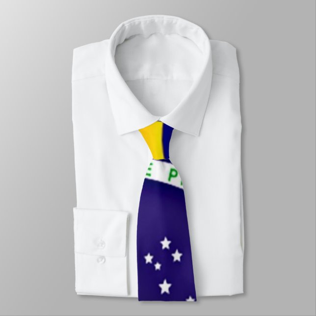 Flag of Brazil Neck Tie (Tied)