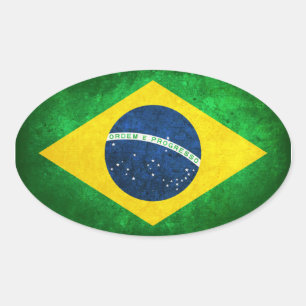 Flag of Brazil Oval Sticker