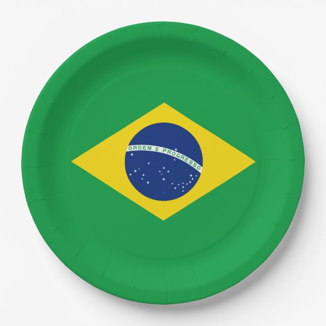Flag of Brazil Paper Plates (Front)