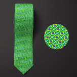 Flag of Brazil Pattern Neck Tie<br><div class="desc">Flag of Brazil Pattern Necktie highlights the national colors of the country from a distance by employing a clever angled design. Upon closer inspection,  the seamless repeatable pattern of tiny flags showcases the country's national banner in an aesthetically pleasing way.</div>