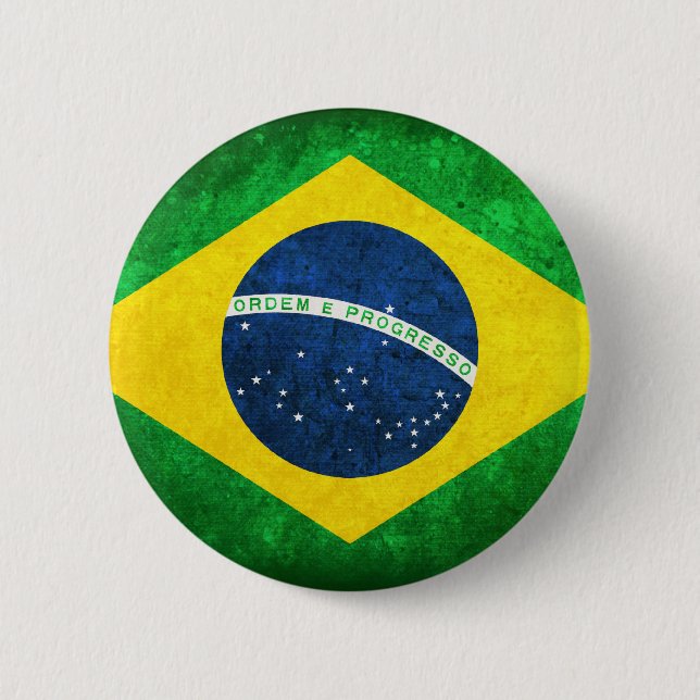 Flag of Brazil Pinback Button (Front)