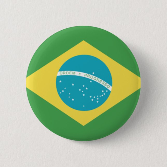 Flag of Brazil Pinback Button (Front)