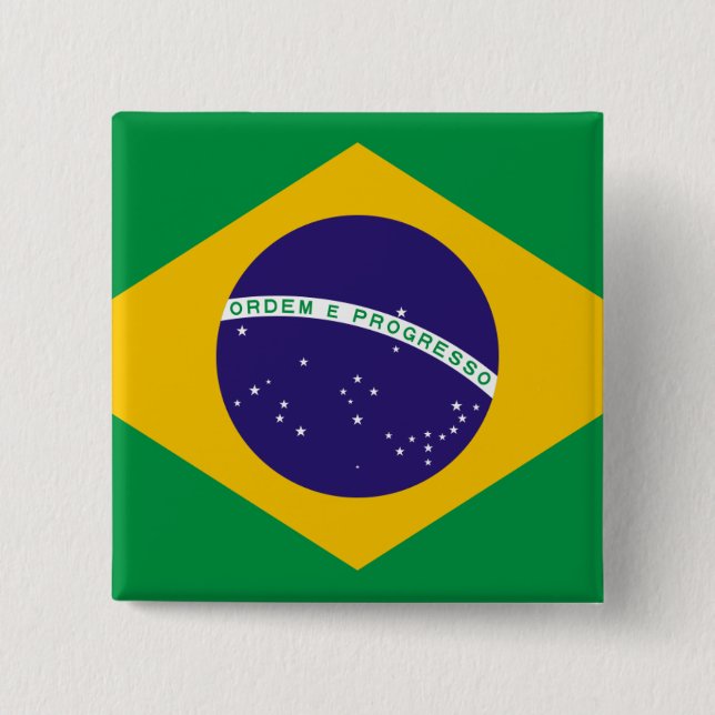 Flag of Brazil Pinback Button (Front)