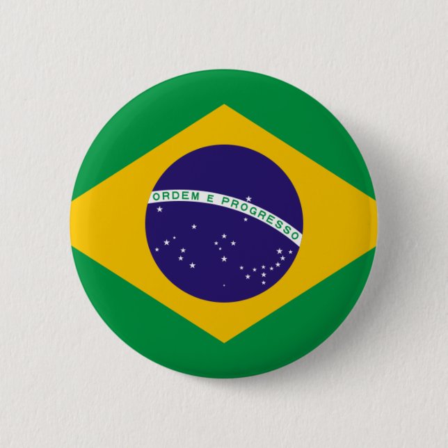 FLAG OF BRAZIL PINBACK BUTTON (Front)