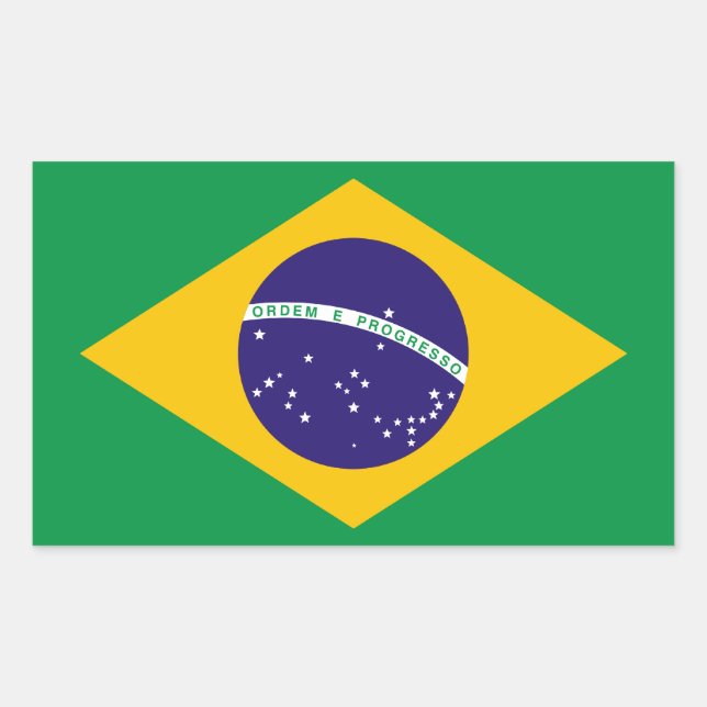 Flag of Brazil Rectangular Sticker (Front)