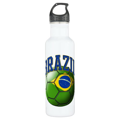 Flag of Brazil Soccer Ball Liberty Bo Water Bottle
