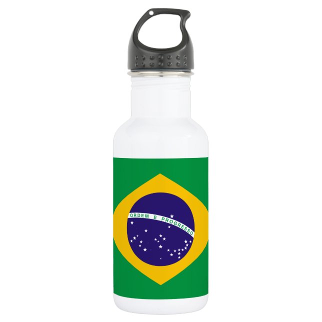 Flag of Brazil Stainless Steel Water Bottle (Front)