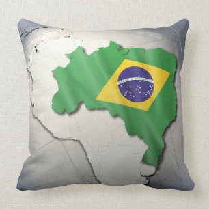 Flag of Brazil Throw Pillow