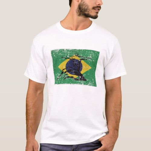 Flag of Brazil with Christ the Redeemer T_Shirt