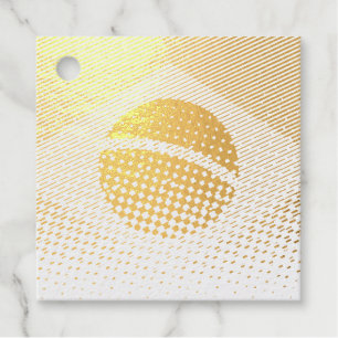 Flag Of Brazil With Halftone Effect Foil Favor Tags