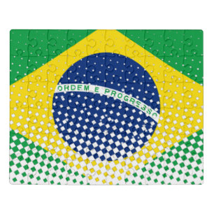 Flag Of Brazil With Halftone Effect Jigsaw Puzzle