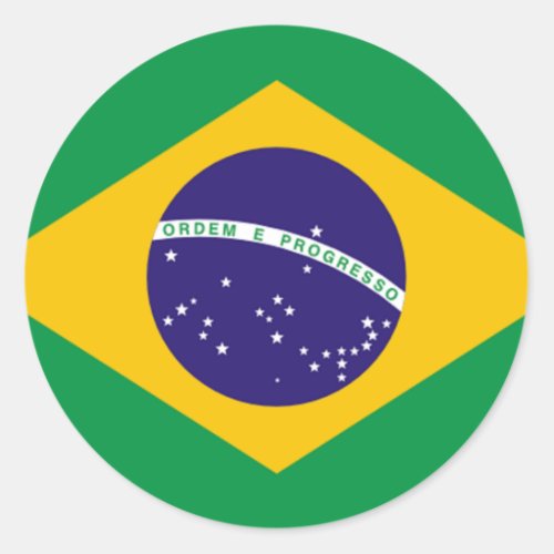 Flag of Brazil world flags Classic Round Sticker