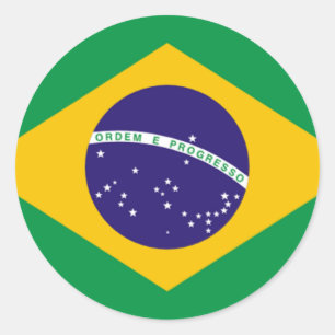 Flag of Brazil, world flags Classic Round Sticker
