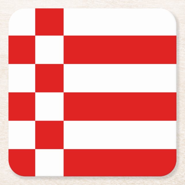 Flag of Bremen Square Paper Coaster (Front)