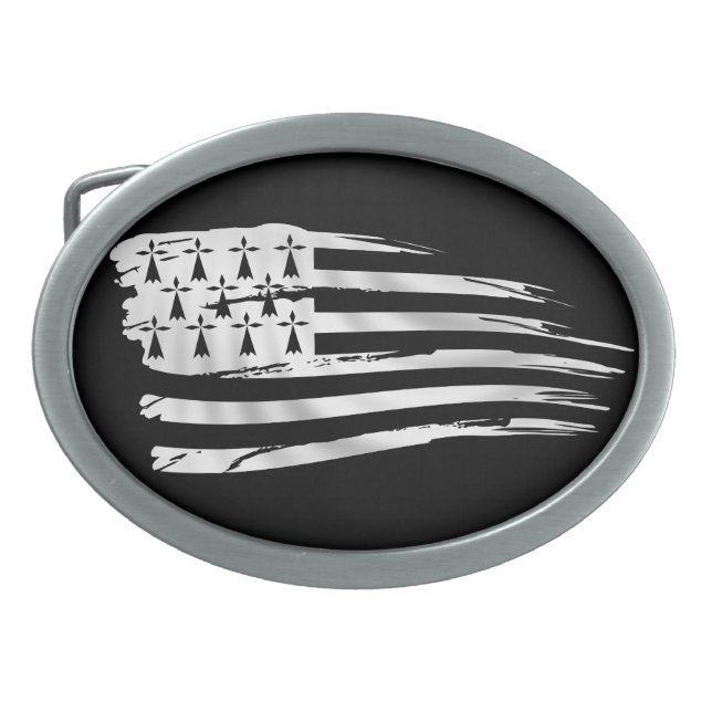 Flag of Bretane, Gwenn ha Of Belt Buckle (Front)