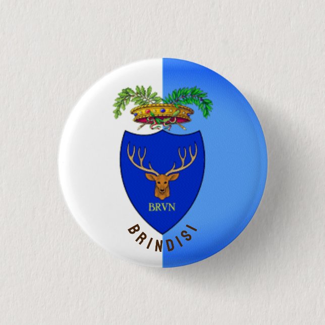 Flag of Brindisi, Italy Button (Front)