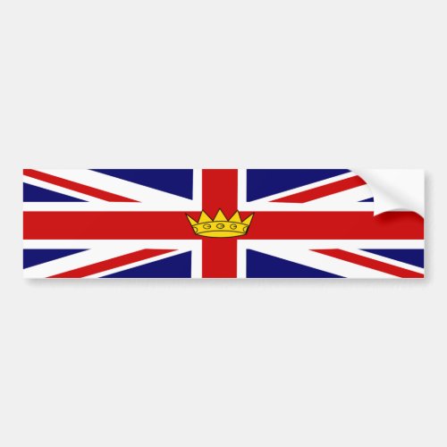 Flag of British Colombia Union Jack Crown Bumper Sticker