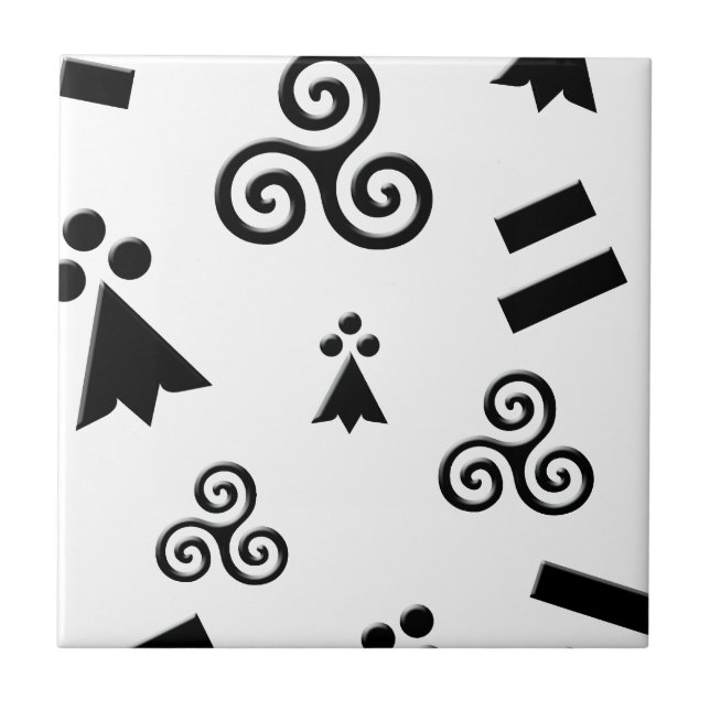 flag of Brittany Ceramic Tile (Front)