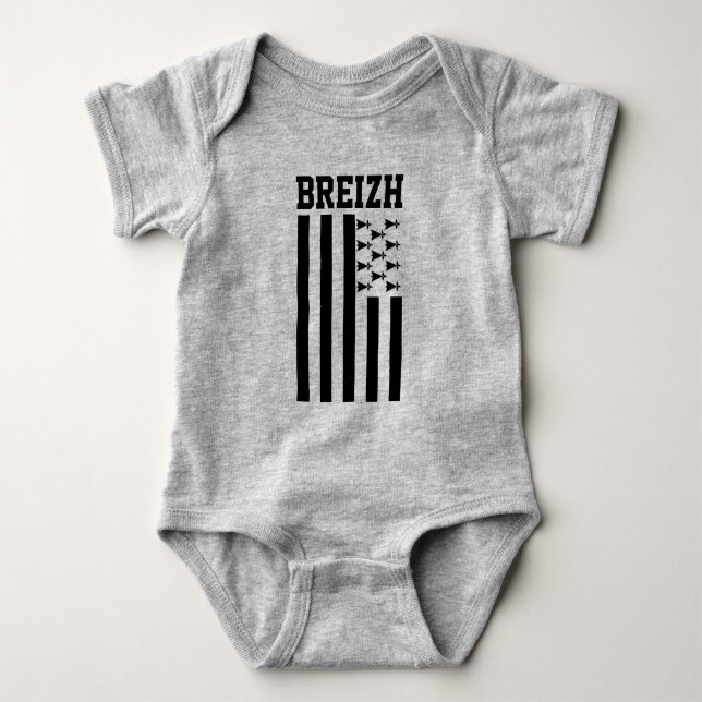 Flag of Brittany, France Baby Bodysuit (Front)