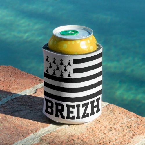 Flag of Brittany France Can Cooler