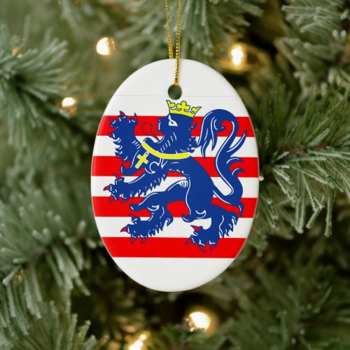 Flag of Bruges Brugge Belgium Ceramic Ornament