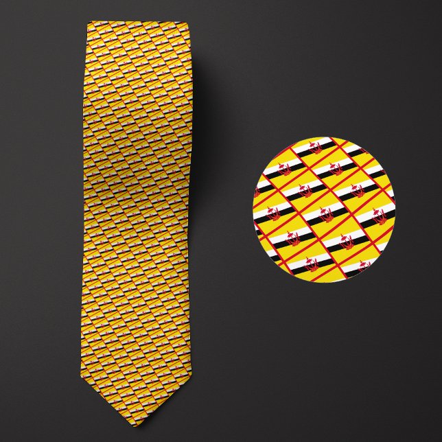 Flag of Brunei Pattern Neck Tie (Creator Uploaded)